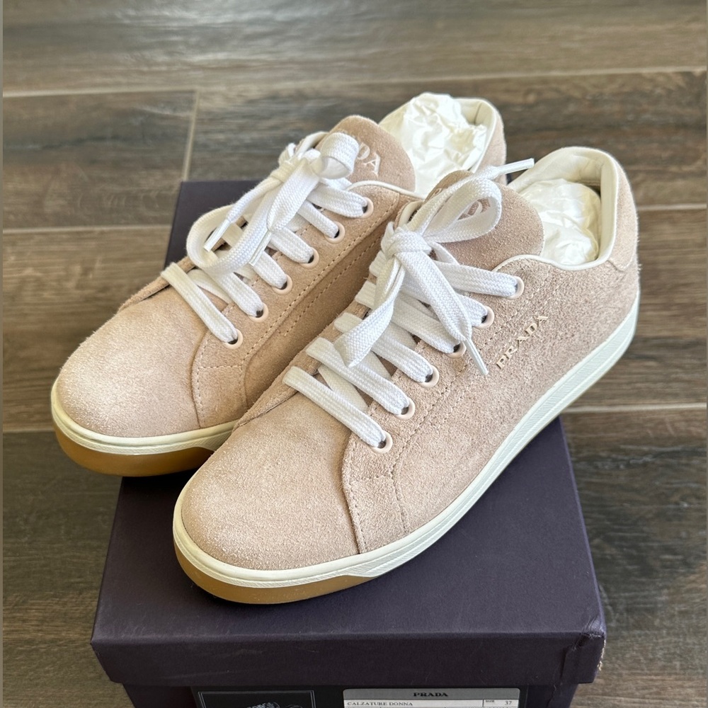 Like New Prada Suede Sneakers in Soft Pink - Women’s Size 37 (US 7) 💕